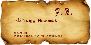 Fónagy Nepomuk névjegykártya